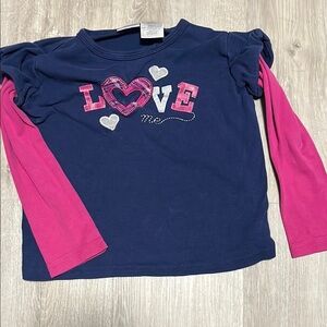 Kids Navy and Pink Love Shirt
